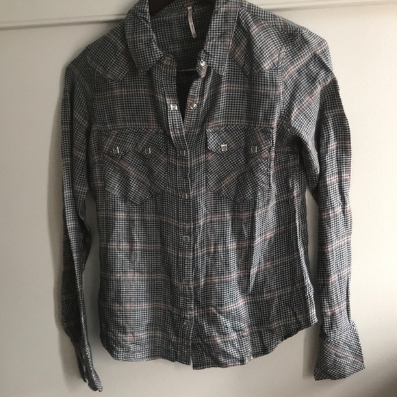SALE New Free People XS Break my Stride Metallic shirt - Picture 2 of 7